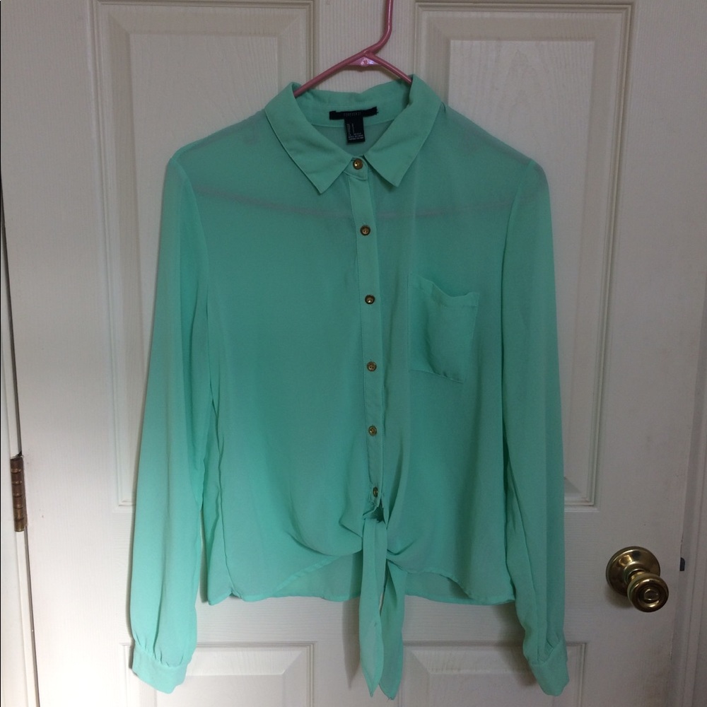 Forever 21 | Button down, tie-up blouse